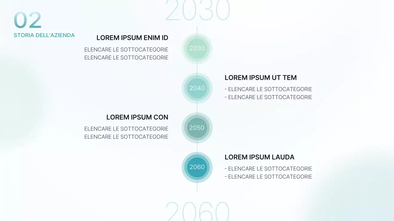 Una lussuosa presentazione per eventi aziendali nei colori menta e blu chiaro