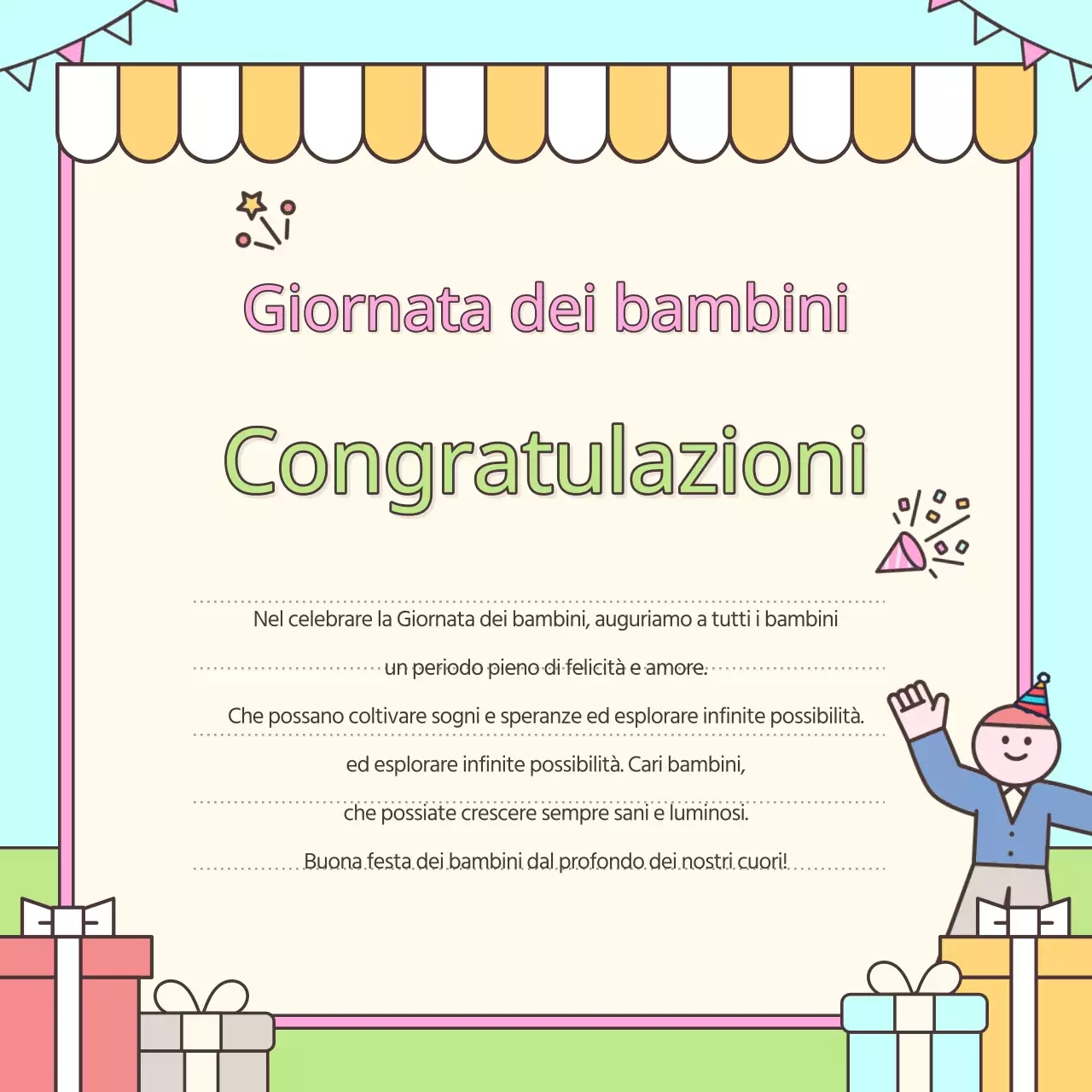 Promuovete un evento kitsch per la Giornata dei bambini in rosa e chartreuse.