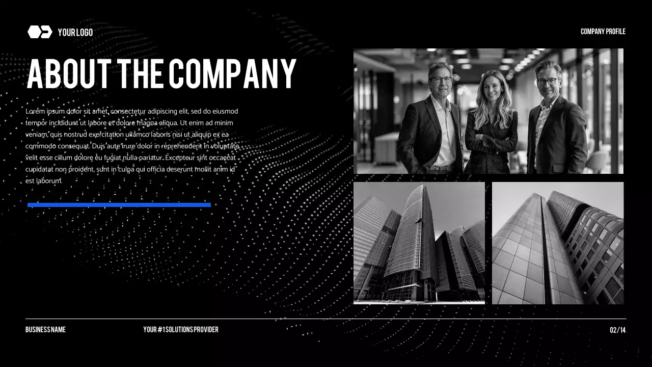 Black Modern Business Profile Document Presentation