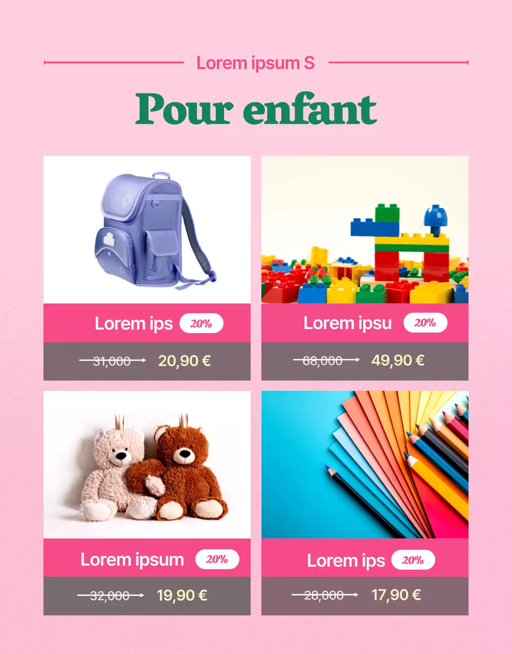 Promouvoir les produits du mois de la famille rose et verte