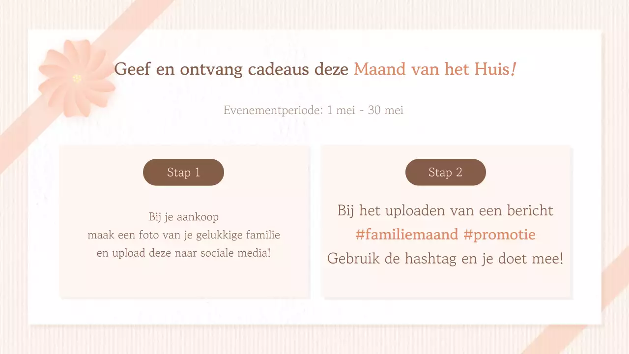Een trendy oranje Maand van de Familiegeschiedenis-display promoten