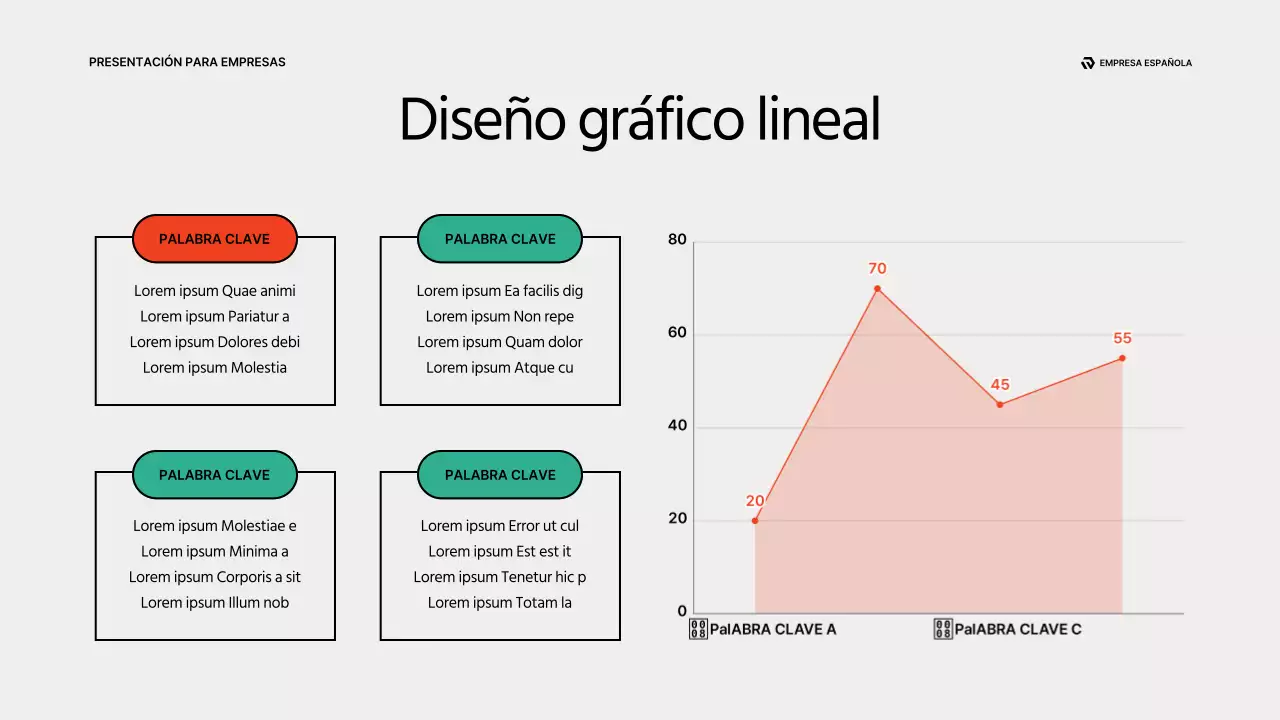 Un moderno informe empresarial en rojo y beige