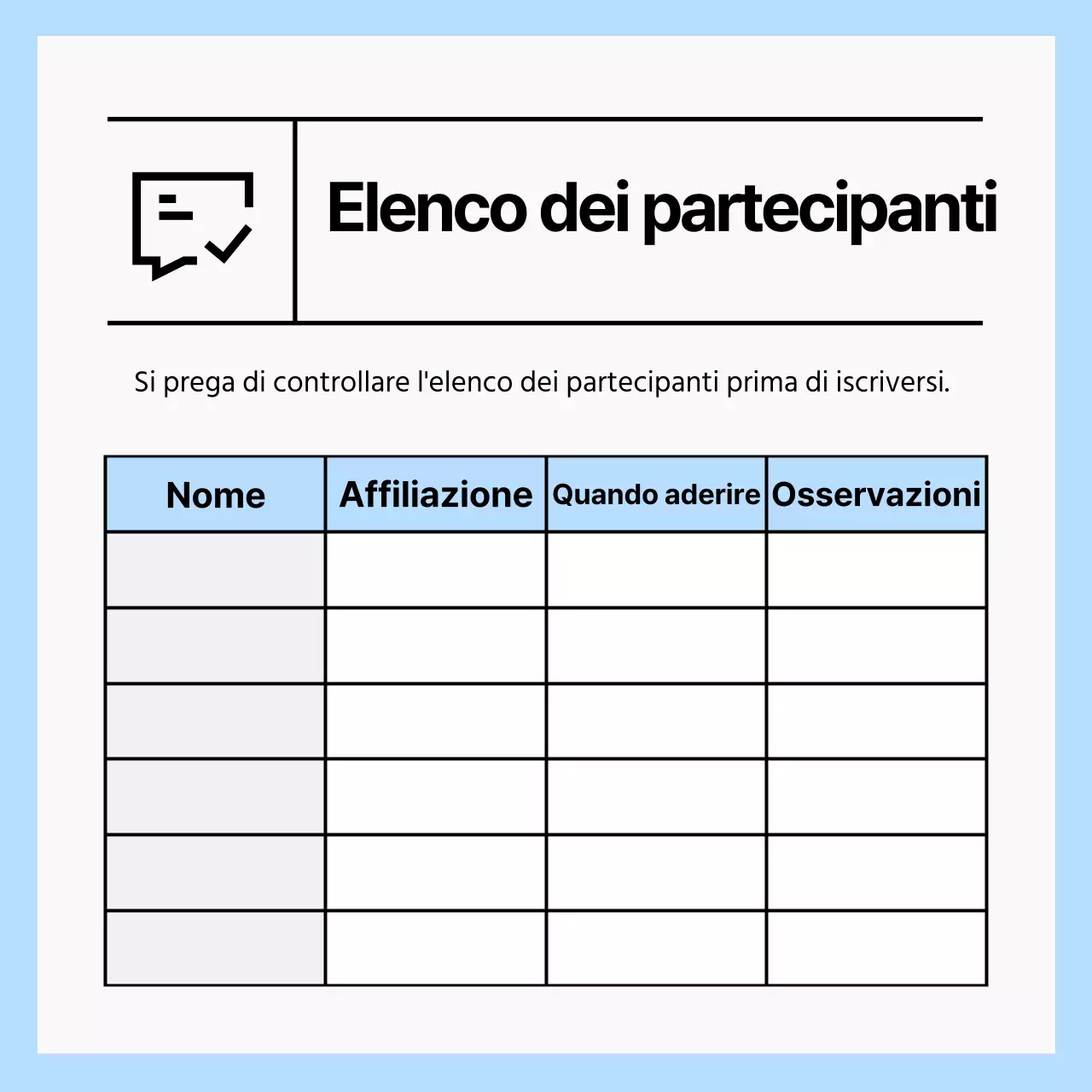 Annuncio CardNews con un semplice tavolo in azzurro e bianco