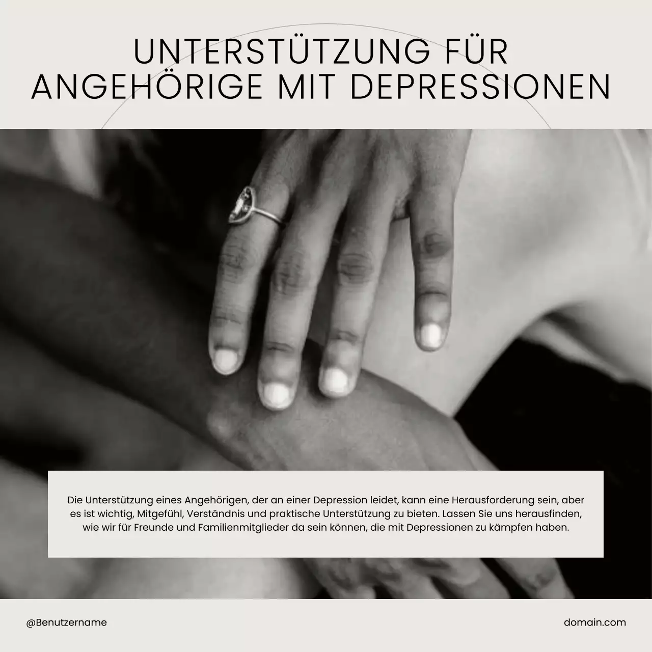 Beige Schwarz-Weiß Minimal Mental Health Care Selbstliebe-Kampagne