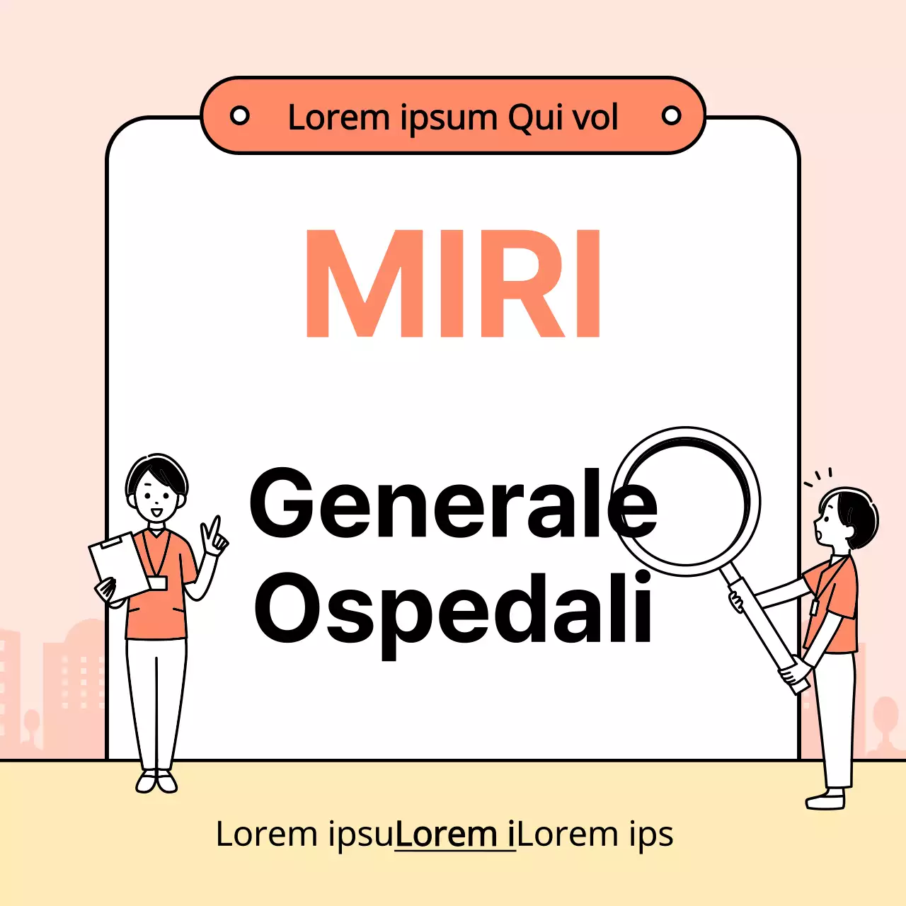 Promuovere una clinica specializzata in dialisi con una semplice combinazione di colori arancioni.