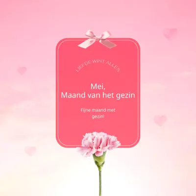 Eenvoudige roze en witte Home Month-gevoelens post