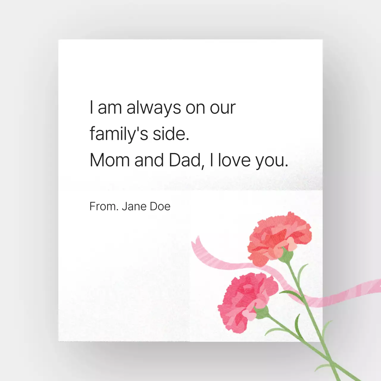 Pink Floral Family Card Social Media Post