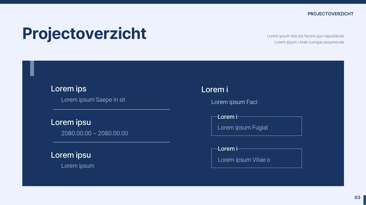 Een eenvoudig, lichtblauw en marineblauw industrie-universiteitsvoorstel