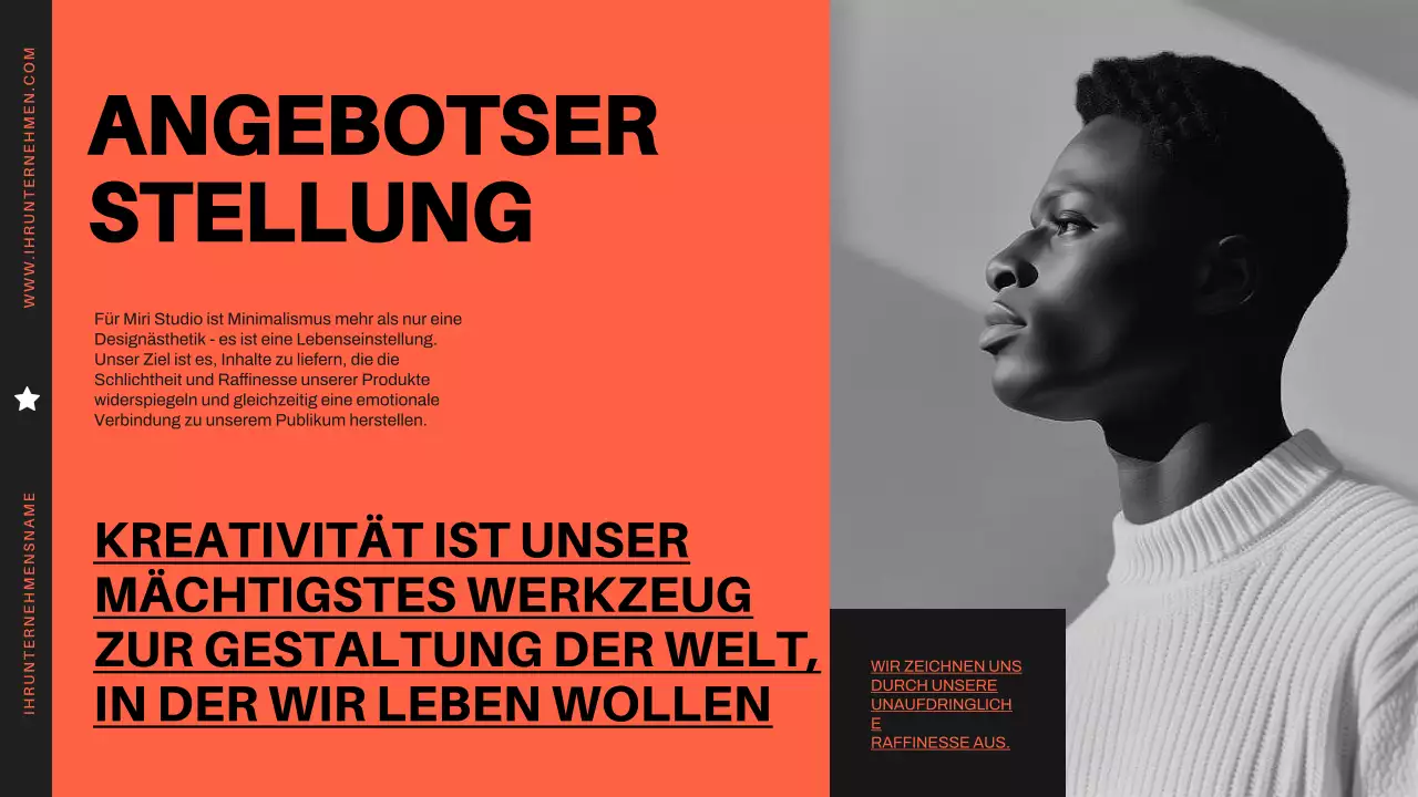 Orange und Schwarz Minimal Modernes Geschäftsprofil