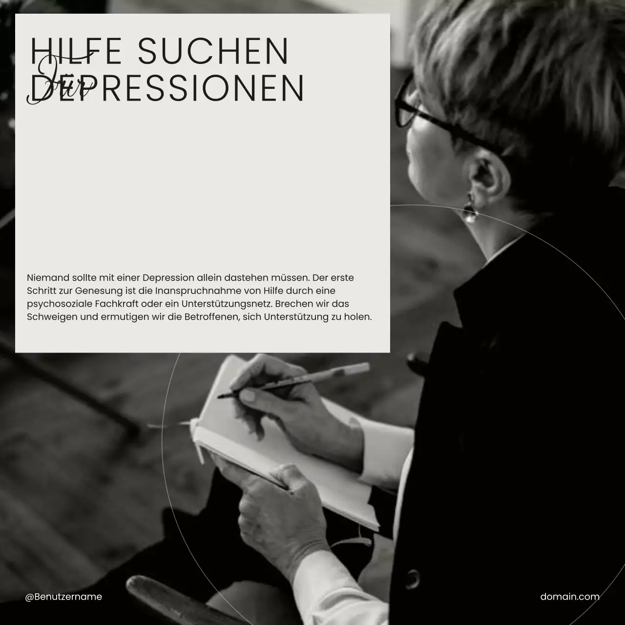 Beige Schwarz-Weiß Minimal Mental Health Care Selbstliebe-Kampagne
