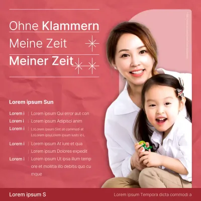 Ein Leitfaden für moderne Kinderbetreuung in Rosa und Weiß
