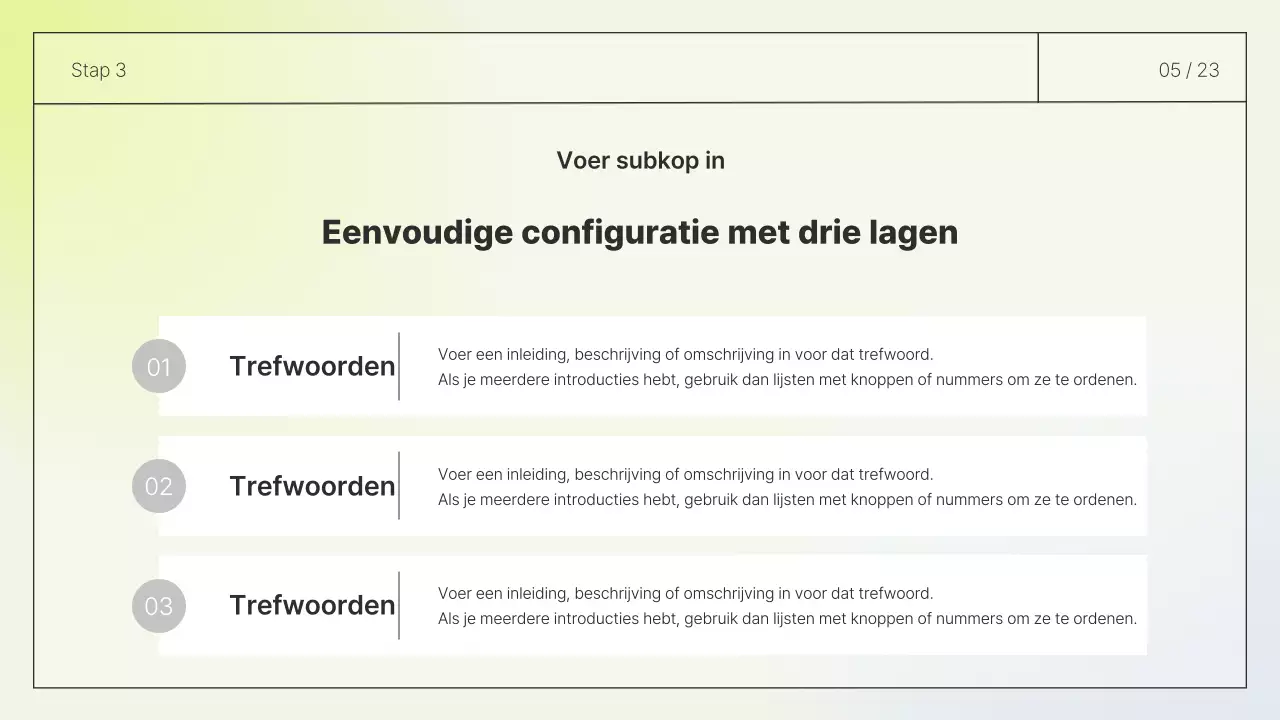 Eenvoudig lay-out rapport in wit en chartreuse