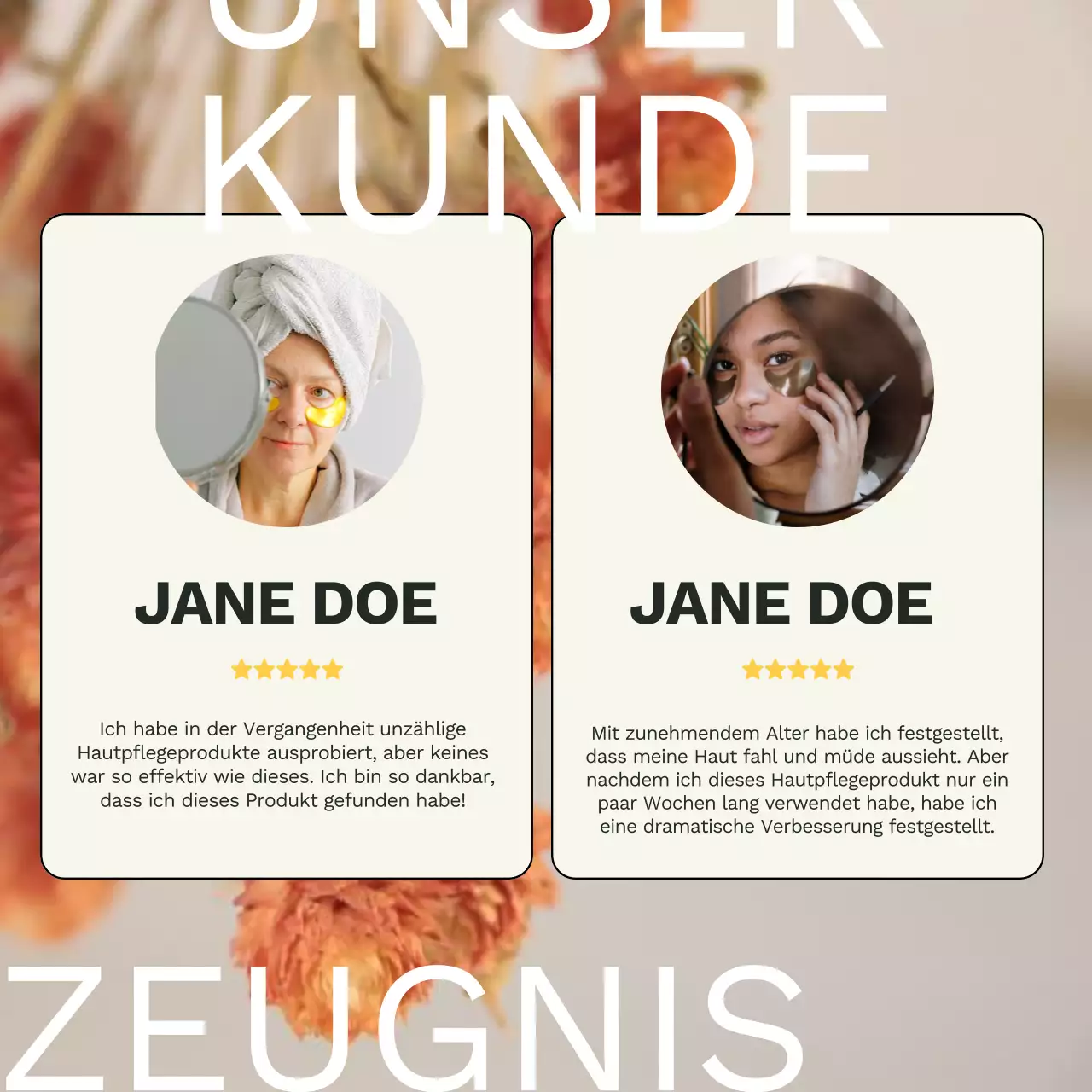 Creme und Orange Modern Skincare Review Werbung