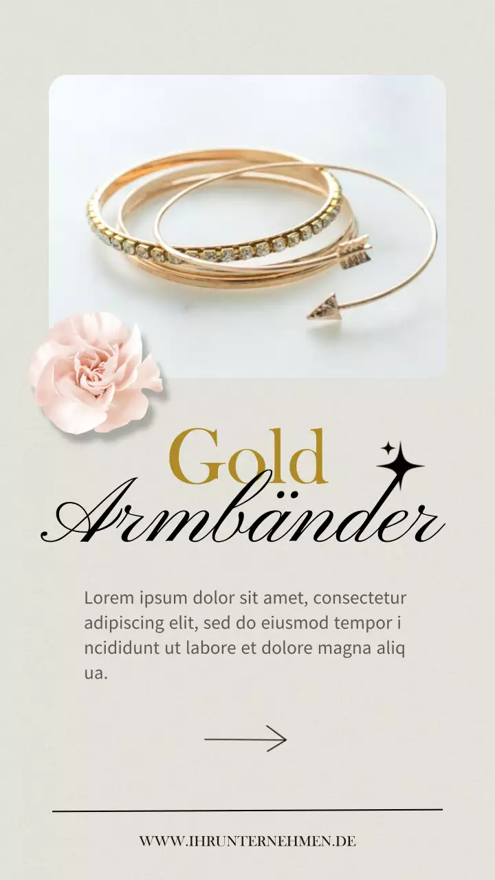 Beige und Gold elegant Exklusive Schmuck Geschenke für Mama Aktion