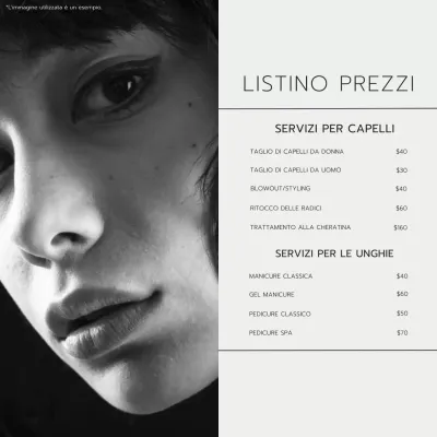 Listino prezzi del salone di bellezza di tendenza grigio e beige Promozione