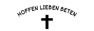 Kirchengestaltung mit Kreuzillustration und Schlüsselwörtern