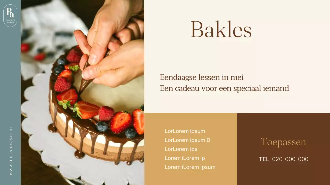 Een lichtblauw en bruin minimalistisch merk voor kleine bakkerijen