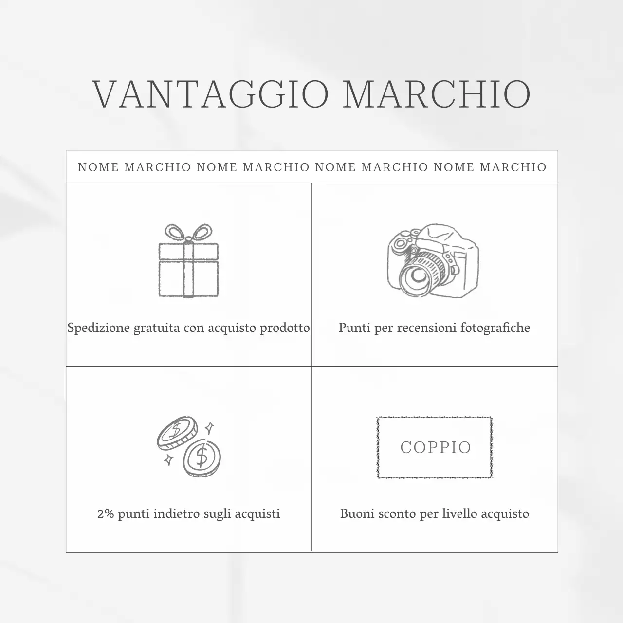 Promozione di social media marketing del marchio di bellezza bianca e semplice