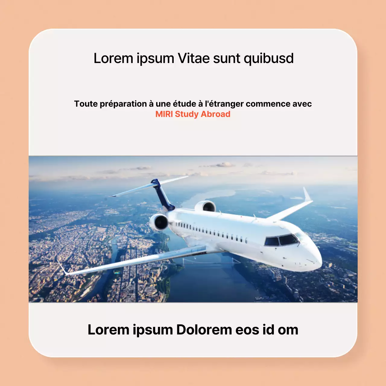 Promotion simple des études à l'étranger sur fond orange