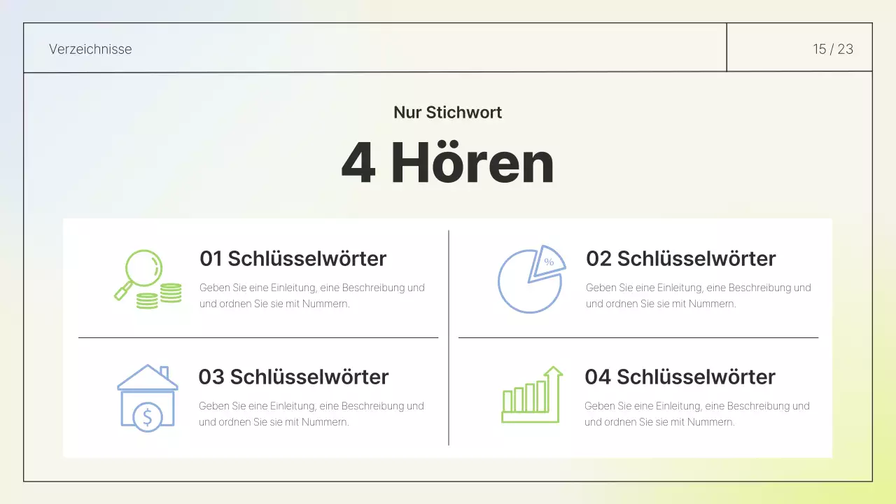 Einfacher Layout-Bericht in Weiß und Chartreuse