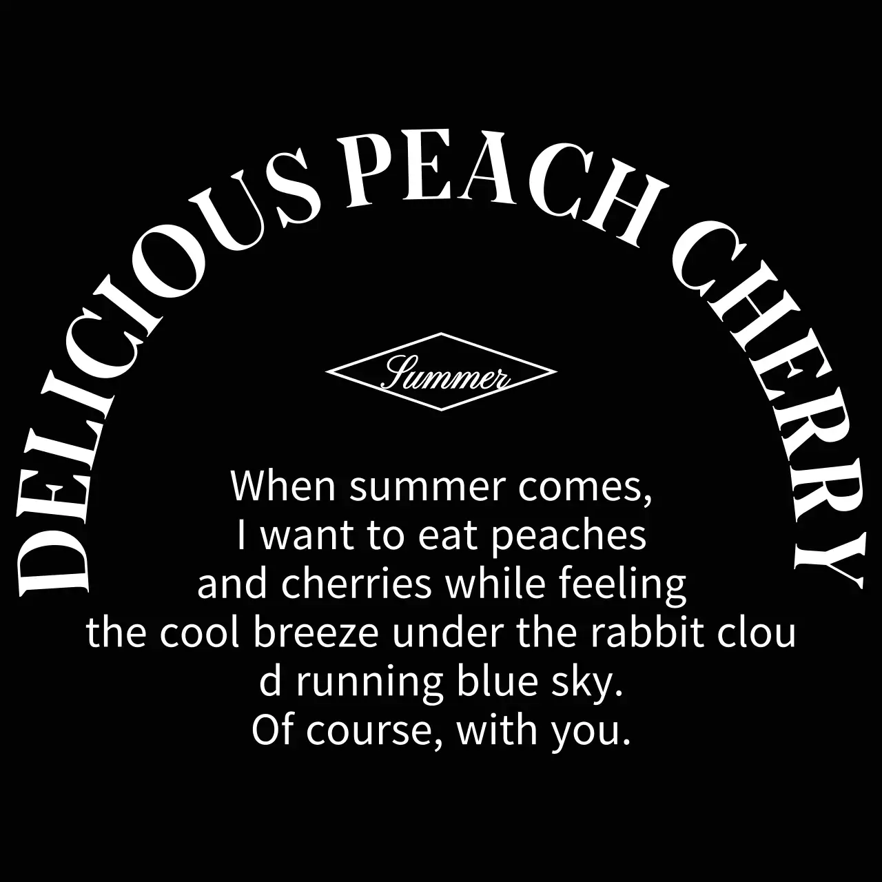 Personalized merchandise with an emotional concept that emphasizes text