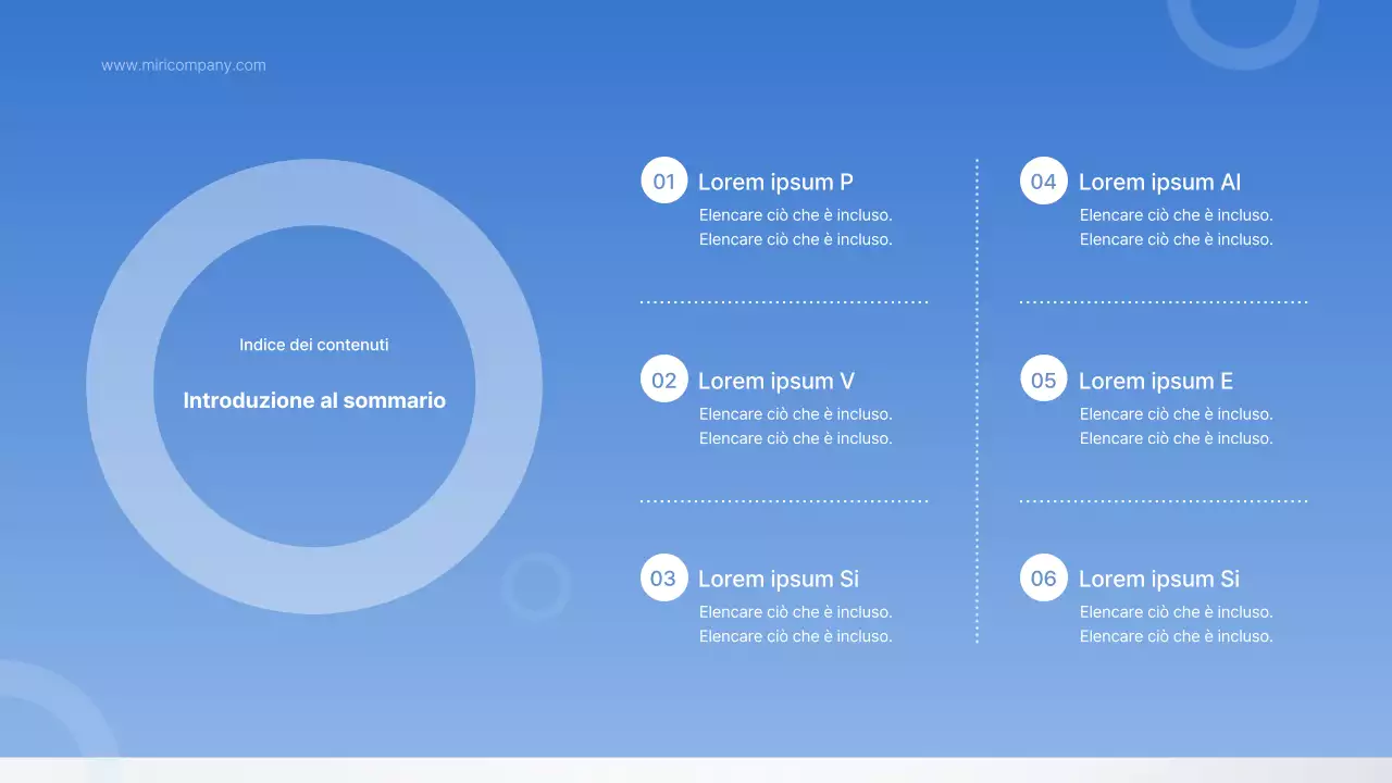 Una relazione semplice in blu e azzurro