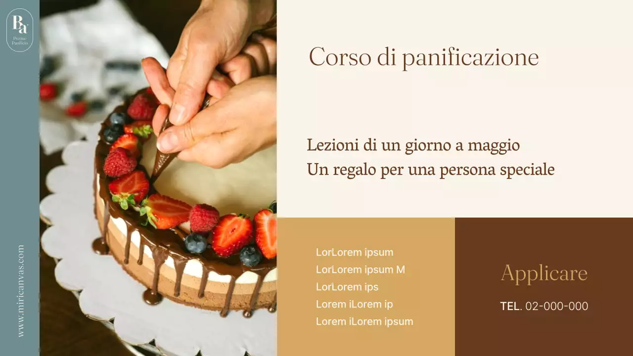 Briefing del marchio di una piccola impresa di panificazione minimalista in azzurro e marrone