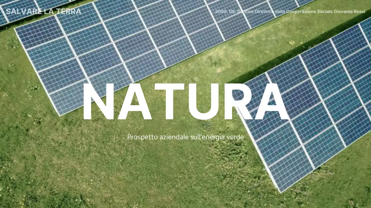 Un'introduzione di base verde e bianca al business dell'energia verde