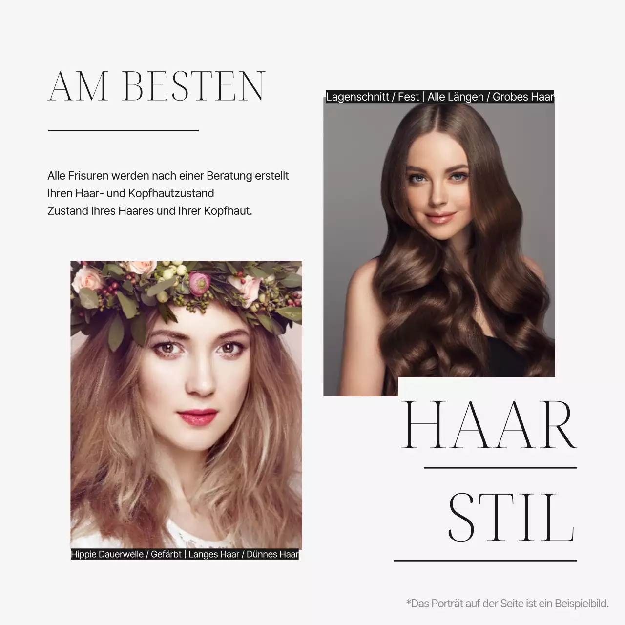 Schwarz und weiß modern Friseursalon Social Media Marketing