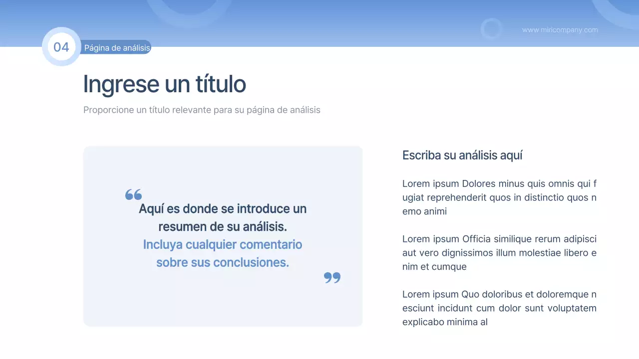 Un informe sencillo en azul y azul claro