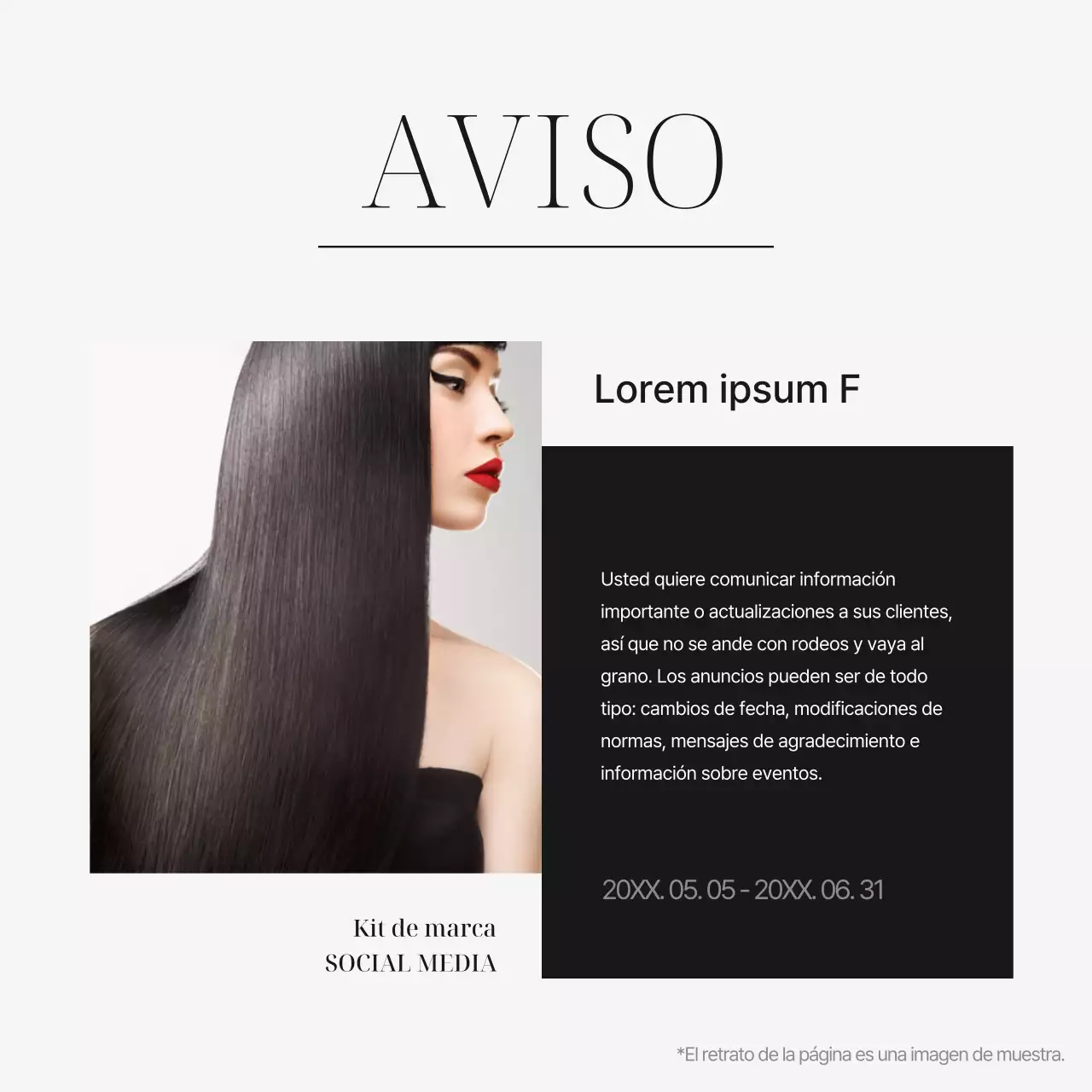 Blanco y negro peluquería moderna social media marketing