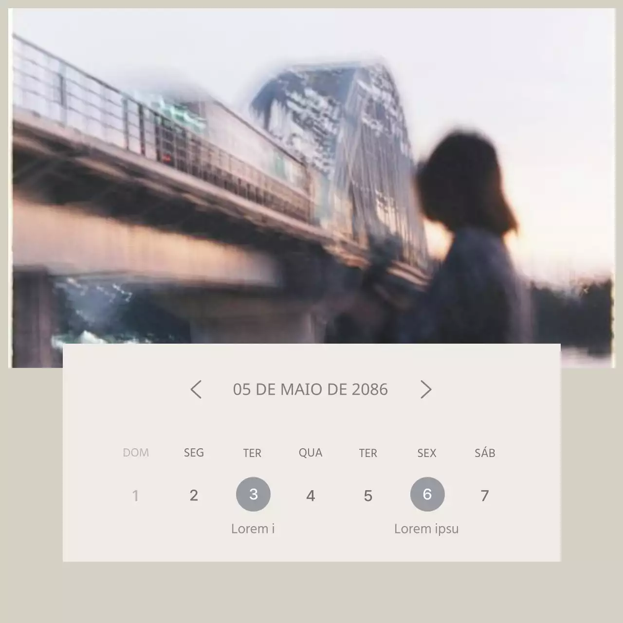 Promover um calendário de marketing de redes sociais moderno em bege e marfim