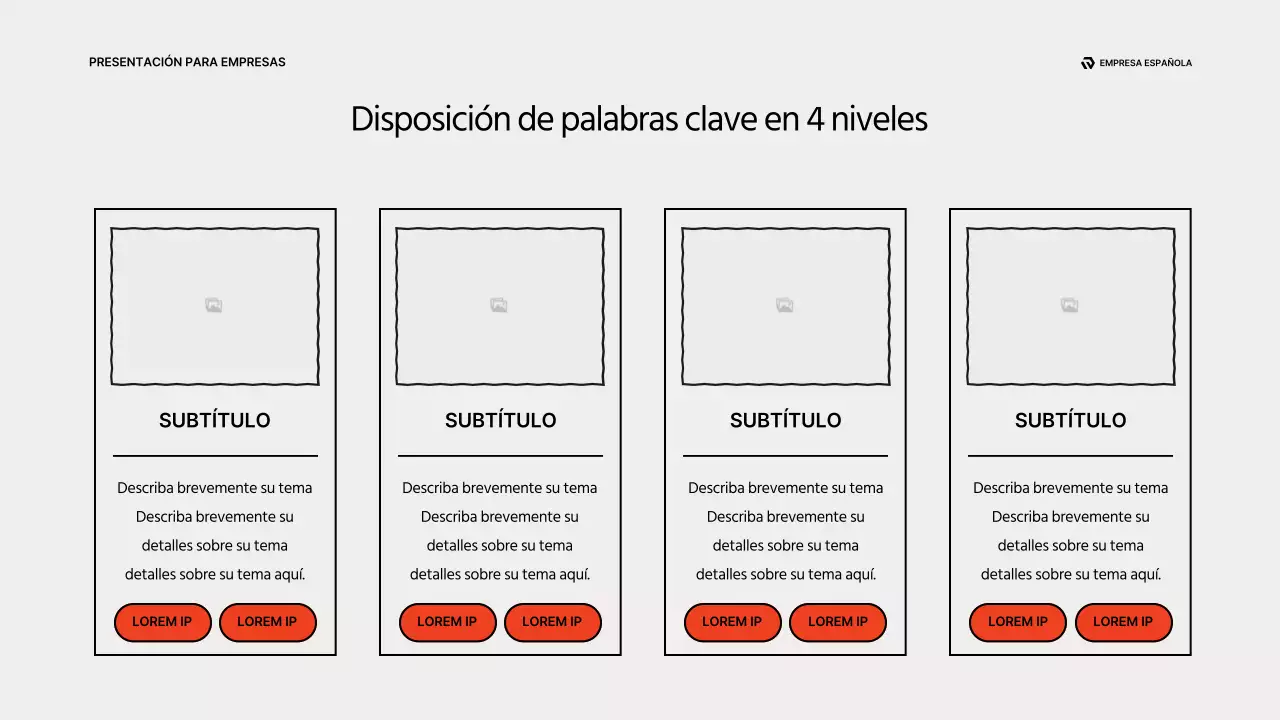 Un moderno informe empresarial en rojo y beige