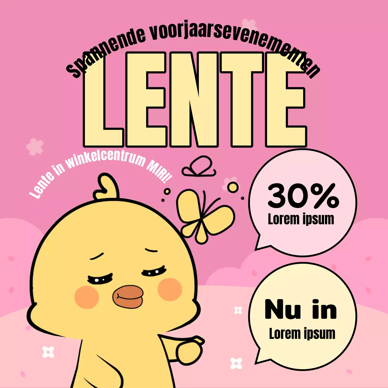 Een mooie lenteposter in groen en chartreuse