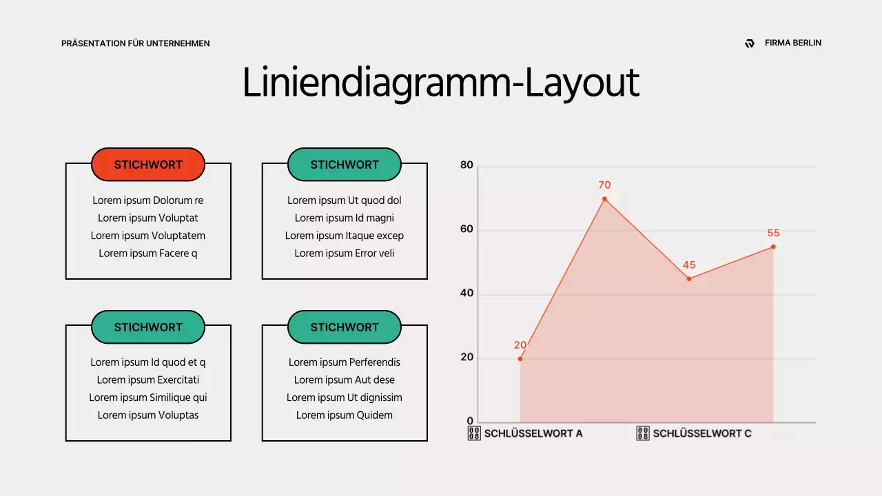 Ein moderner Geschäftsbericht in Rot und Beige