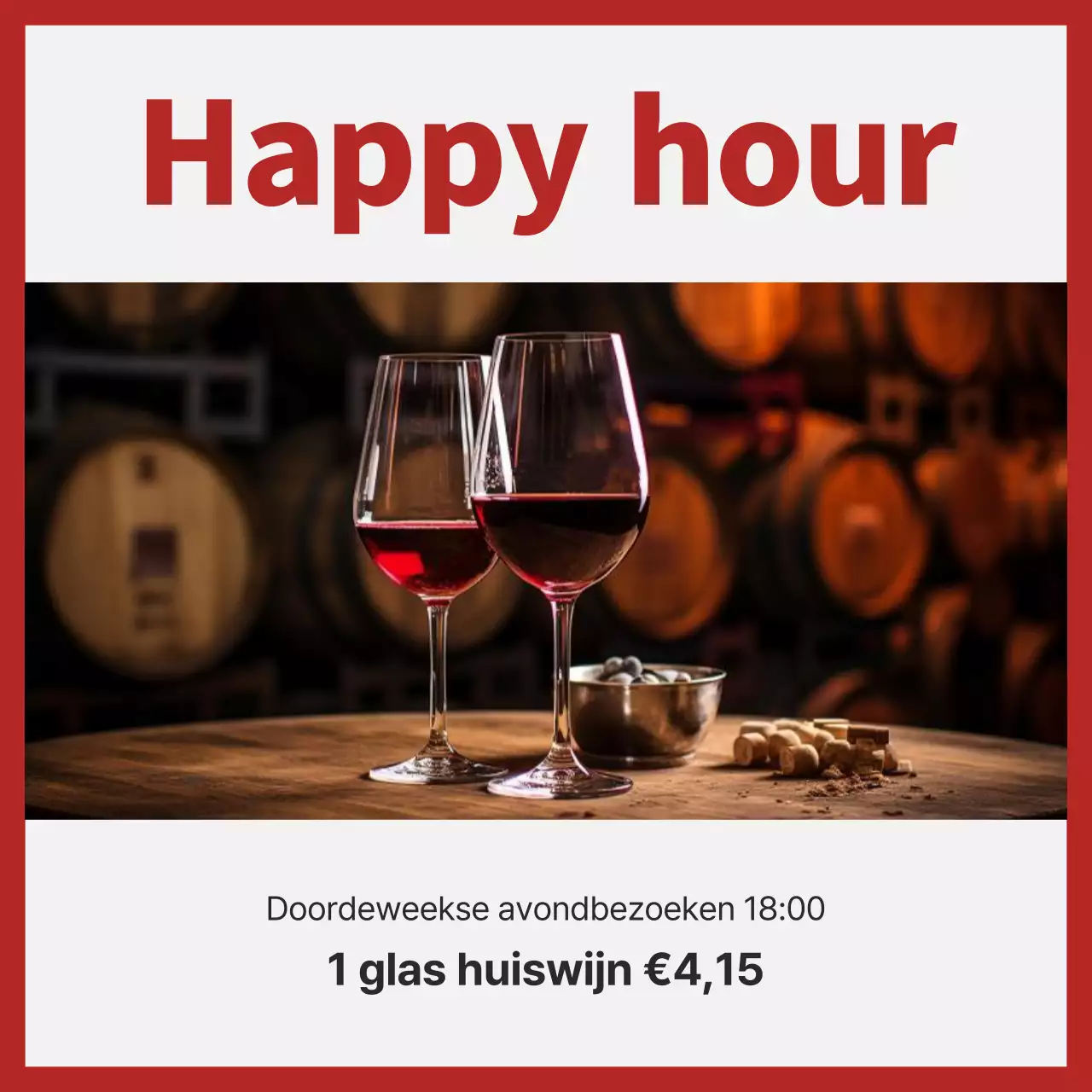 Een moderne rood met grijze winkelaankondiging