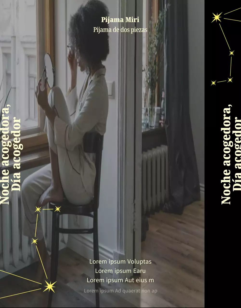 Un nuevo pijama minimalista en amarillo y azul claro.