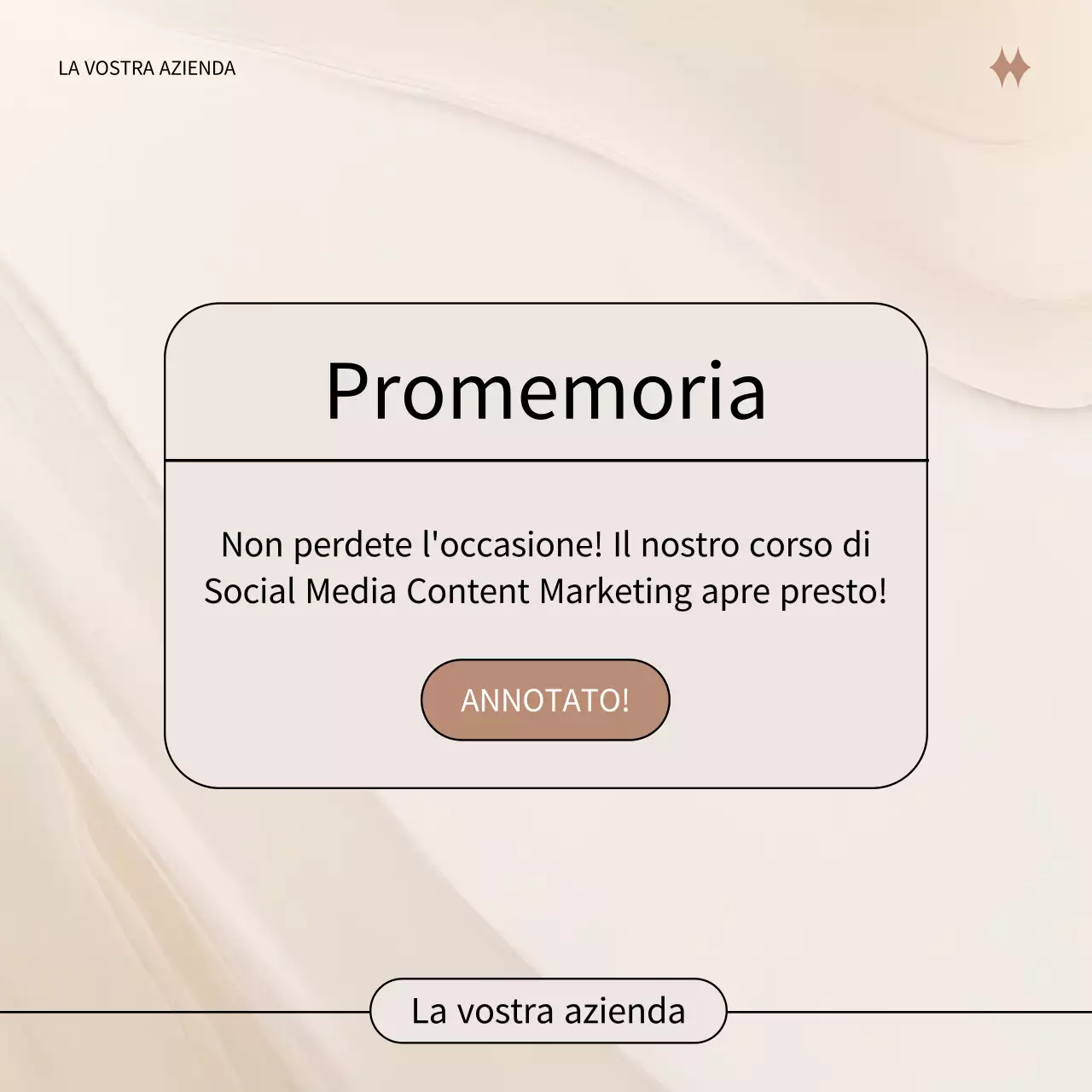 Pubblicità moderna di marketing dei contenuti in nero e beige