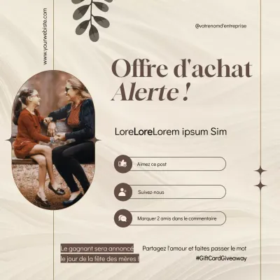 Publicité pour le cadeau de la fête des mères Beige Simple