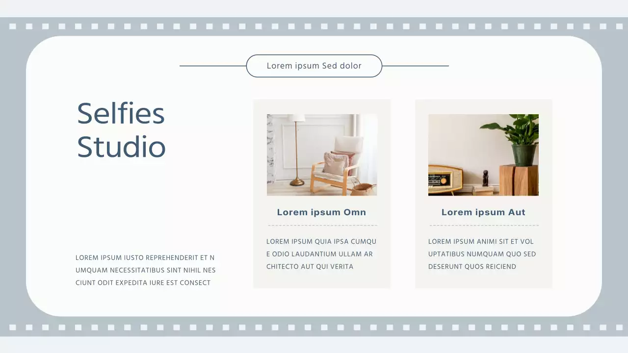 Ein einfaches Selfie-Studio in Grau und Hellblau