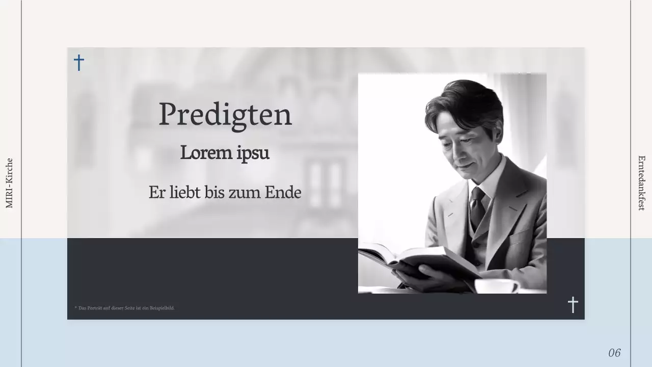 Einfacher Gottesdienstführer in Hellblau und Marineblau