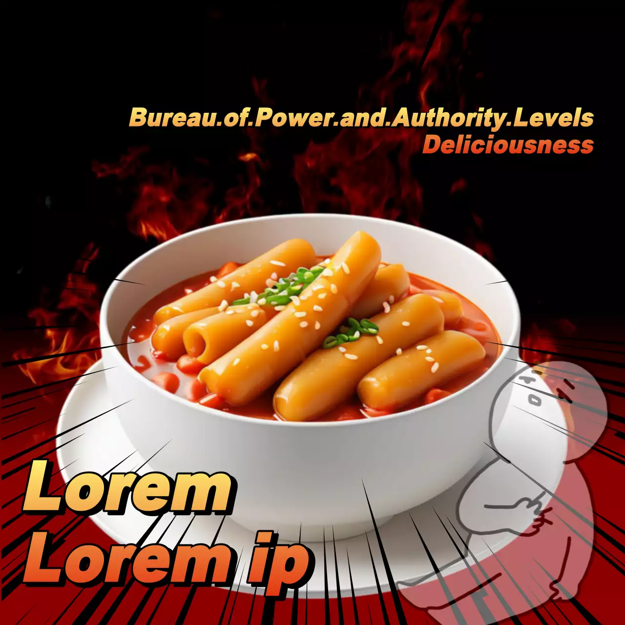 Publicação de mídia social de propaganda de comida em quadrinhos vermelhos