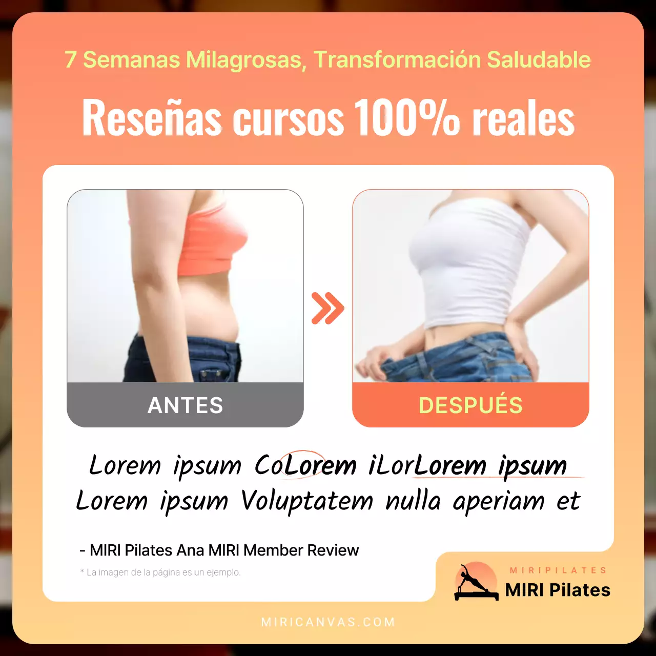 Promociona las clases de Pilates con los colores de moda, naranja y fluorescente