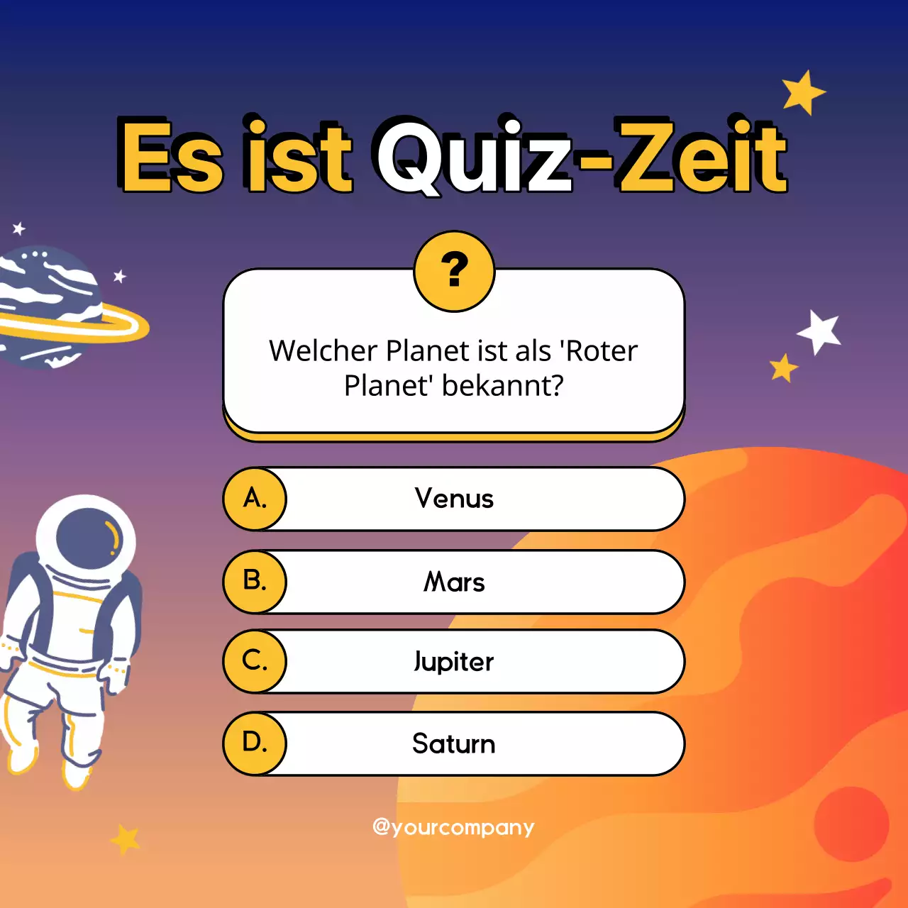 Navy Blue Animation Planet Trivia Quiz Werbung