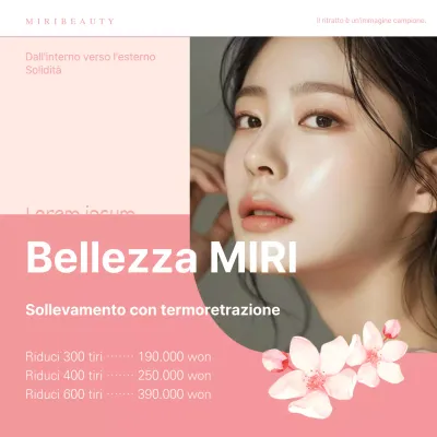 Una semplice pubblicità rosa per una procedura dermatologica