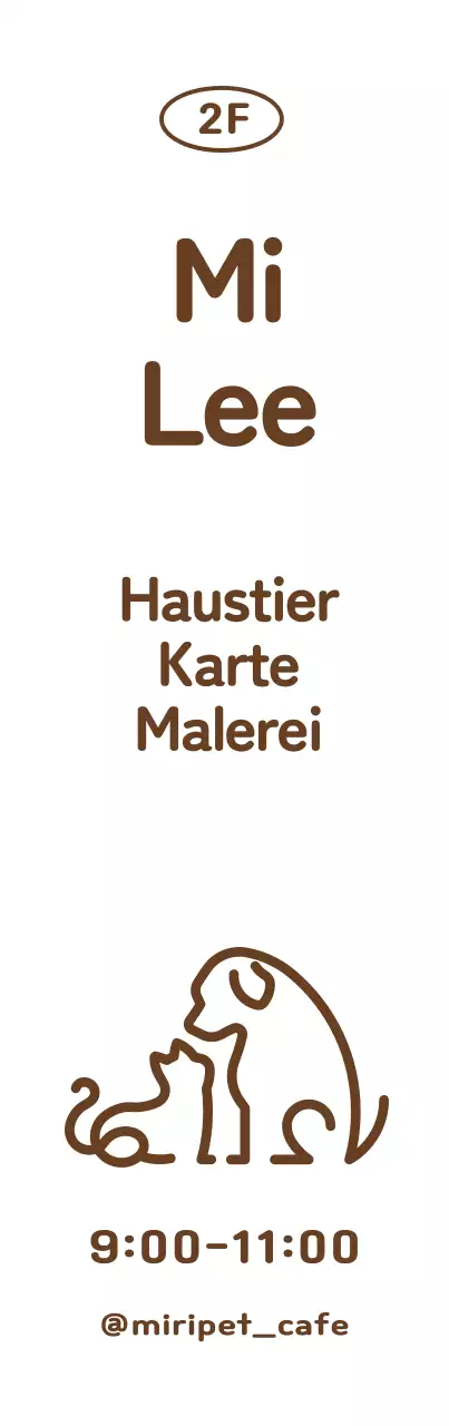 Eine niedliche Schriftart mit einer Hunde- und Katzenillustration als Logo und einem Schild mit einem Warnhinweis