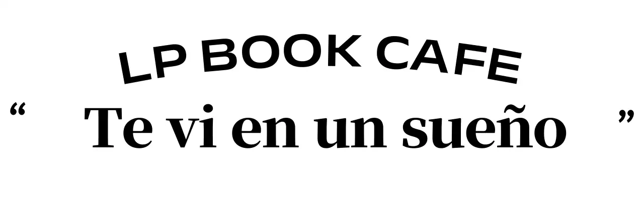 Mercancía de Bookcafe con frases sentimentales en texto curvo y fuentes con gracias