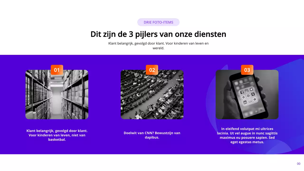 Indigo en oranje moderne marketingrapportpagina's met verschillende indelingen