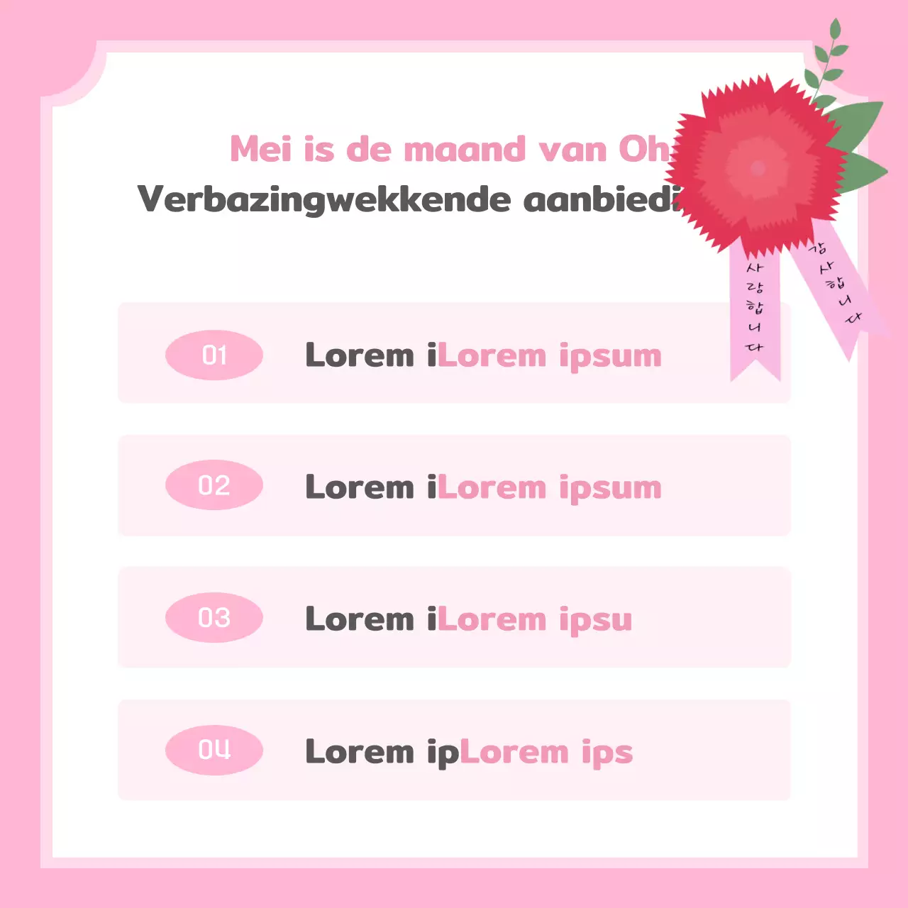 Promoot een tropische gezinsmaand in roze