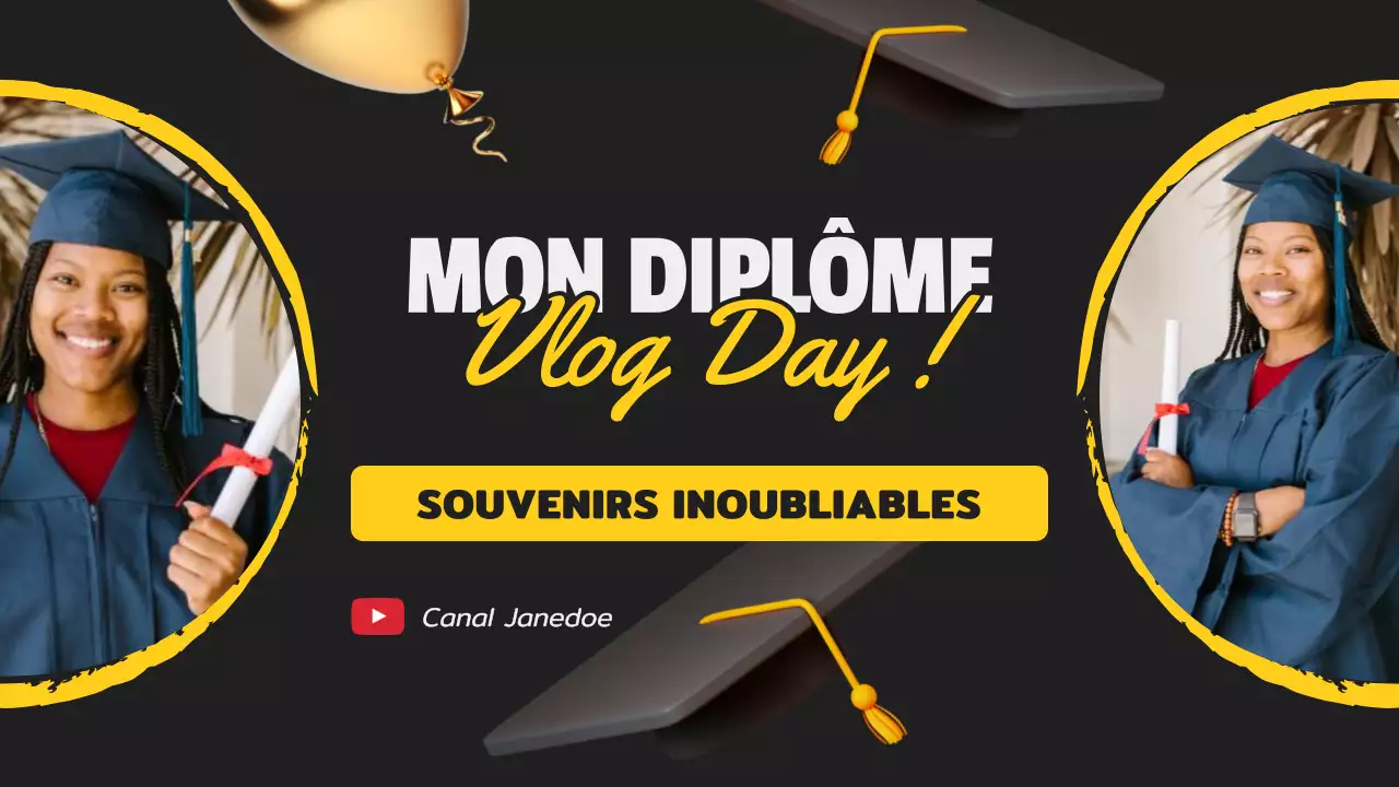 Modern Yellow Black My Graduation Vlog Day